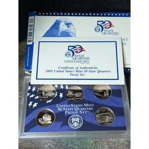 2005 U.S. Mint 50 State Quarters Proof Set – California to West Virginia – COA